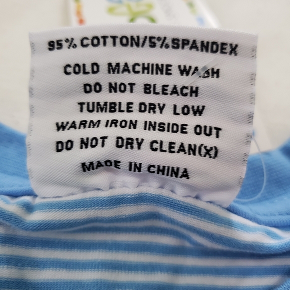 Jelly Bean/Smock Candy Size 4 Medium Blue Striped T-Shirt Cotton/Spandex NWT - Picture 4 of 7